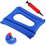 Coussin carr gonflable confort respirant coussin de sige  air gonflable et gonfleur (bleu) pour assis ...