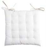 Coussin de chaise bicolore rversible en coton lin et cru