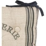 Coussin de chaise de bistro en coton 40 x 40 cm, noir