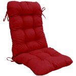Coussin pour chaise avec dossier - capitonn� - 50x120x8cm - rouge