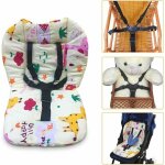 Coussin de chaise haute pour b�b� avec bretelles matelass�es et harnais 5 points. offre confort et s�curit� ...