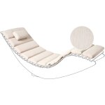 Coussin de chaise longue en polyester avec appui - t�te r�sistant aux uv beige clair brescia premium
