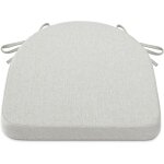 Coussin chaise salle  manger 43, 2x41, 9 cm, antidrapant, housse lavable (blanc cass)