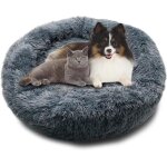 Coussin chat panier rond pour chien chat moelleux, coussin apaisant , panier donut rond et peluche lavable(60c ...