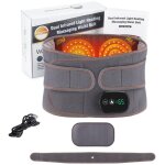 Coussin chauffant, ceinture lombaire chauffante avec massage, coussin chauffant dos avec 3 niveaux de ...