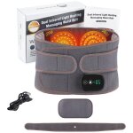 Coussin chauffant, ceinture lombaire chauffante avec massage, coussin chauffant dos avec 3 niveaux de ...