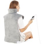 Coussin chauffant dos electrique epaule et nuque 60100cm, 6 niveaux de chaleur, minuterie d'arrt automatique ...