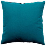 Coussin d�co uni d�houssable  panama  60x60cm bleu canard