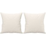 Coussins d�coratifs lot de 2 cr�me 40x40 cm similicuir cfw45937