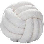 Coussin d�coratif boule nou�e ? beige clair ? diam�tre 22 cm