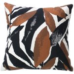 Coussin d�coratif d�houssable motif graphique noir 40x40 cm