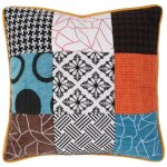 Coussin d�houssable 40cm motif patchwork