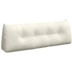 Coussin de dos crme 140 x 24 x 50 cm velours vidaxl
