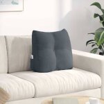 Coussin de dos gris fonc� 45 x 24 x 50 cm velours vidaxl