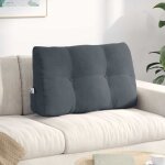 Coussin de dos gris fonc� 80 x 24 x 50 cm velours vidaxl
