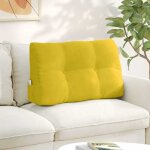 Coussin de dos jaune 80 x 24 x 50 cm velours vidaxl