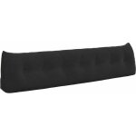 Coussin de dos noir 200 x 24 x 50 cm velours vidaxl