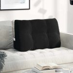 Coussin de dos noir 80 x 24 x 50 cm velours vidaxl