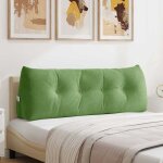 Coussin de dos vert clair 140 x 24 x 50 cm velours