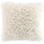 Coussin doux en imitation fourrure avec housse amovible naturel 45x45 cm