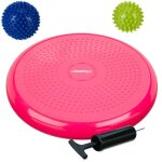 Coussin d'équilibre à picots, avec 2 balles de massage, sport, ø 32 cm, 140 kg, avec pompe, rose - relaxdays ... Coussin d'équilibre à picots, avec 2 balles de massage, sport, ø 32 cm, 140 kg, avec pompe, rose - relaxdays ...
