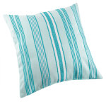 Coussin ext�rieur d�perlant ray� turquoise 50x50 cm