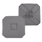 Coussin galette de chaise 4 rabats 40x40cm anthracite chinee