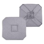 Coussin galette de chaise 4 rabats 40x40cm gris chinee