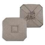 Coussin galette de chaise 4 rabats 40x40cm jute chinee