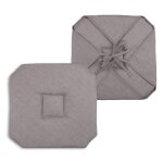 Coussin galette de chaise 4 rabats 40x40cm taupe chinee