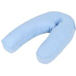 Coussin de grossesse en forme de j 54x(36 - 43) cm bleu