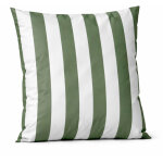Coussin imperm�able d�houssable � rayures arcachon vert olive 70x70 cm