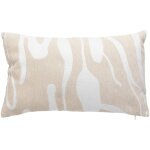 Coussin jacquard madini beige lin 30x50cm atmosphera cr�ateur d'int�rieur