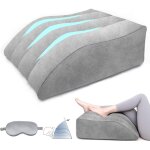Coussin jambes gonflable ergonomique gris, vein cushion, masque soie offert, r�cup�ration chirurgicale ...