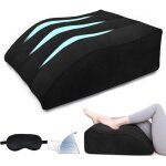 Coussin jambes sur�lev� gonflage - coussin jambe dormir avec masque de sommeil, soussin sciatique pour ...