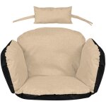 Coussin de jardin 112x113 cm pour fauteuil suspendu, nid de cigogne, imperméable, beige Coussin de jardin 112x113 cm pour fauteuil suspendu, nid de cigogne, imperméable, beige