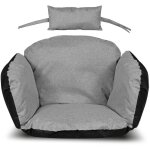 Coussin de jardin 112x113 cm pour fauteuil suspendu, nid de cigogne, imperm�able, gris