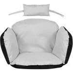 Coussin de jardin 112x113 cm pour fauteuil suspendu nid de cigogne imperm�able gris clair