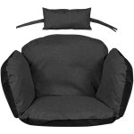 Coussin de jardin 112x113 cm pour fauteuil suspendu, nid de cigogne, imperméable, noir Coussin de jardin 112x113 cm pour fauteuil suspendu, nid de cigogne, imperméable, noir