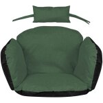 Coussin de jardin 112x113 cm pour fauteuil suspendu, nid de cigogne, imperm�able vert