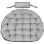 Coussin de jardin 120 cm pour fauteuil suspendu, nid de cigogne, imperméable, gris Coussin de jardin 120 cm pour fauteuil suspendu, nid de cigogne, imperméable, gris