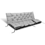 Coussin de jardin 150x60x50 cm + 2 coussins pour balancelle, imperméable, gris clair Coussin de jardin 150x60x50 cm + 2 coussins pour balancelle, imperméable, gris clair