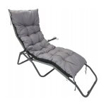 Coussin de jardin 180x50 cm pour transat, banc, balanoire, impermable, gris
