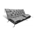 Coussin de jardin 180x60x50 cm + 2 coussins pour balancelle, imperméable, gris Coussin de jardin 180x60x50 cm + 2 coussins pour balancelle, imperméable, gris