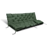 Coussin de jardin 180x60x50 cm + 2 coussins pour balancelle, imperméable vert Coussin de jardin 180x60x50 cm + 2 coussins pour balancelle, imperméable vert