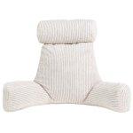 Bananair - coussin de lecture d�houssable en velours c�tel� 80x50x70 cm blanc cass�