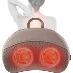 Coussin massage shiatsu, masseur cervical 3 vitesses avec 20 points de massage et 2 niveaux de chaleur ...