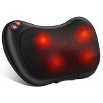 Coussin massage shiatsu, masseur dos chauffrant avec 4 n?uds et 3 vitesses réglable, rotation dans deux ... Coussin massage shiatsu, masseur dos chauffrant avec 4 n?uds et 3 vitesses réglable, rotation dans deux ...