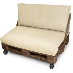 Coussin palette en simili cuir d'ext�rieur patagonia ivoire housse dossier angle 65x45x25 sans garnissage ...