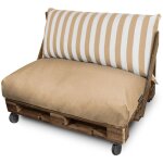 Coussin pour palette toldotex beige dossier d'angle 65x45x25 (uni) beige